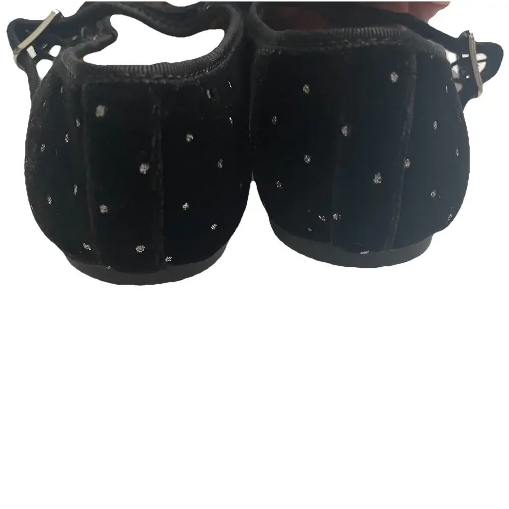 J. Crew Factory Crewcuts Girls' Glitter Dot Velvet Mary Jane Flats‎ K3 Occasion